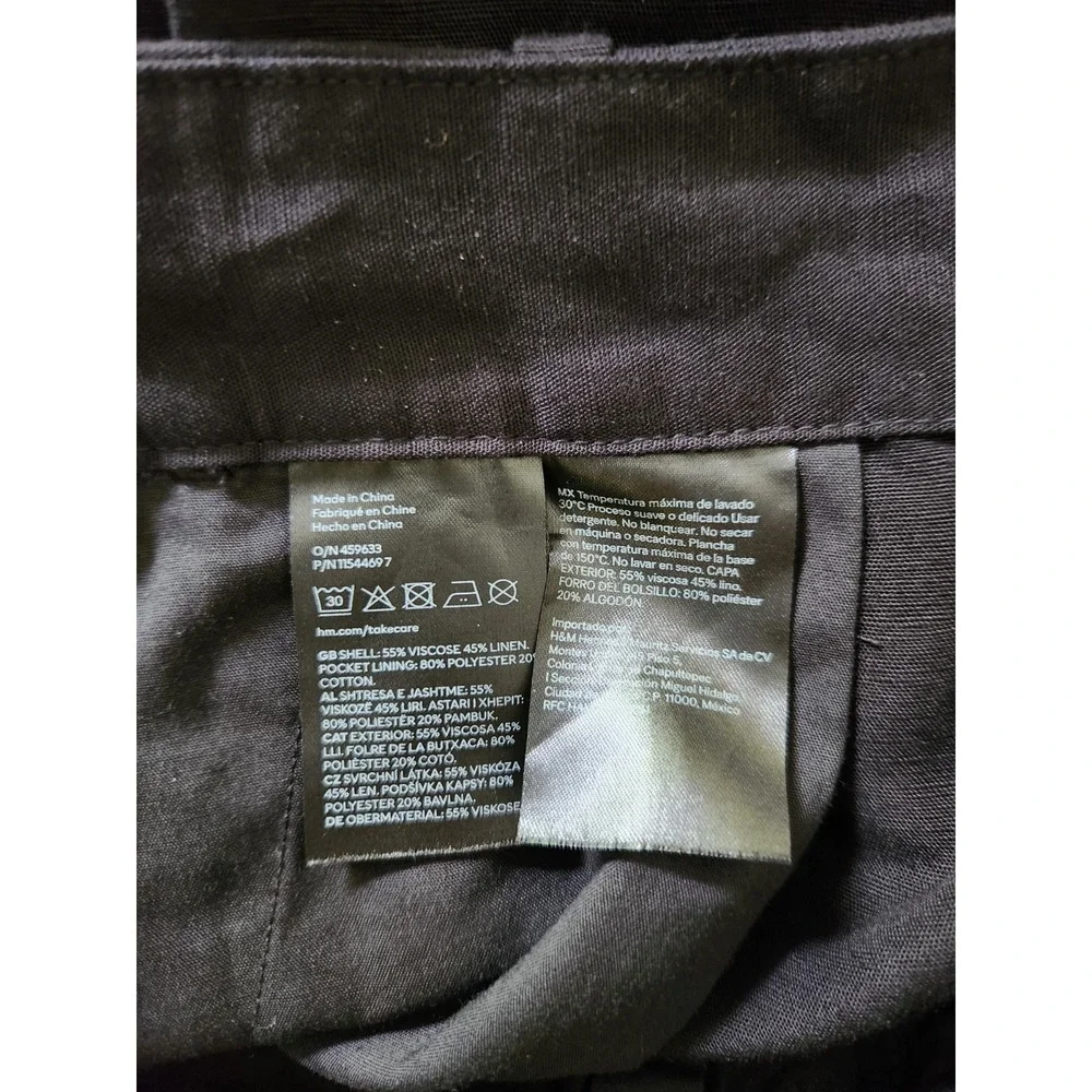 Women's Lined Blend Pleated Shorts High-Rise Pockets Black Size 8‎